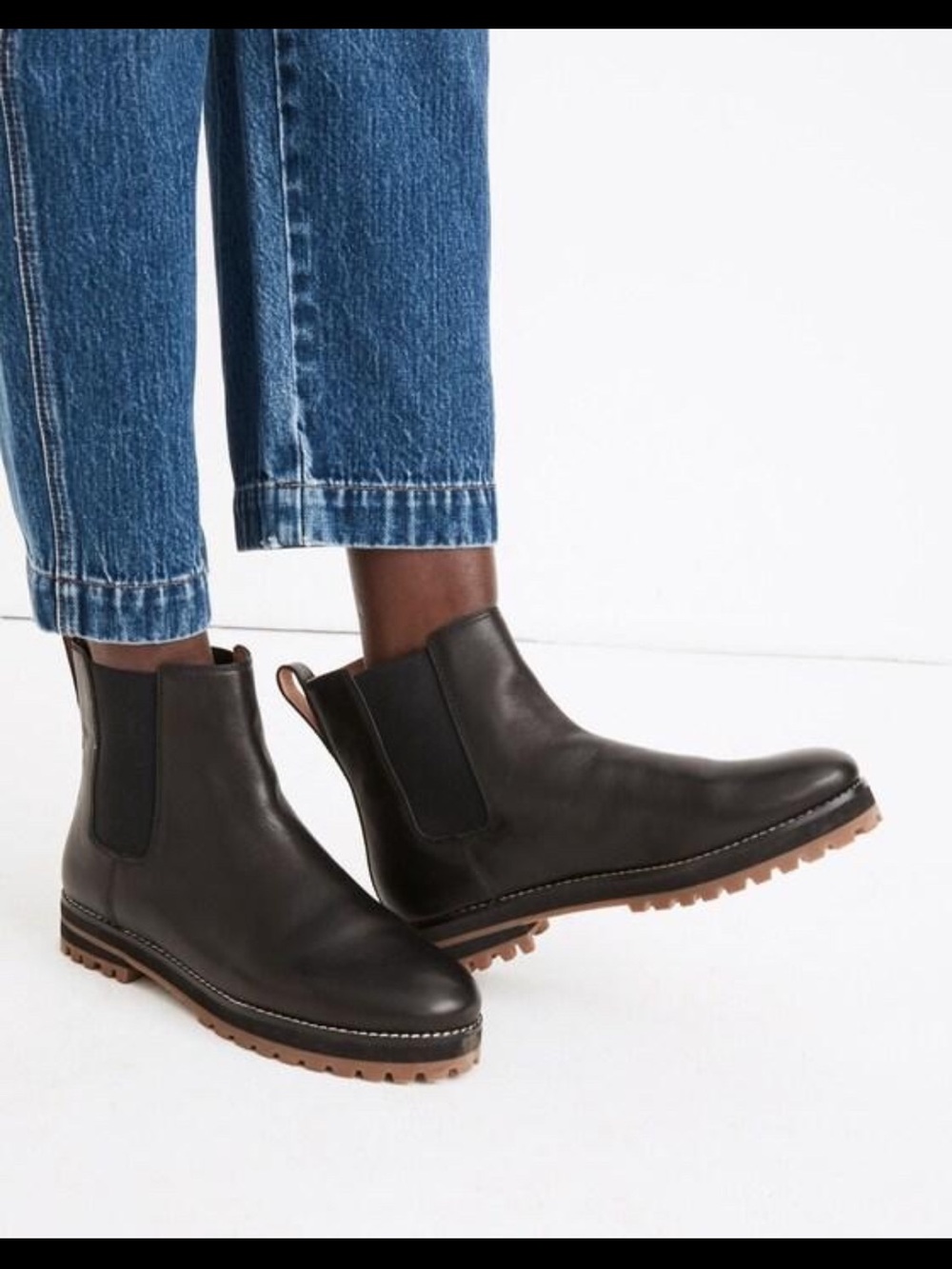 Women’s Chelsea Lug Boots  NWT- Black Leather
